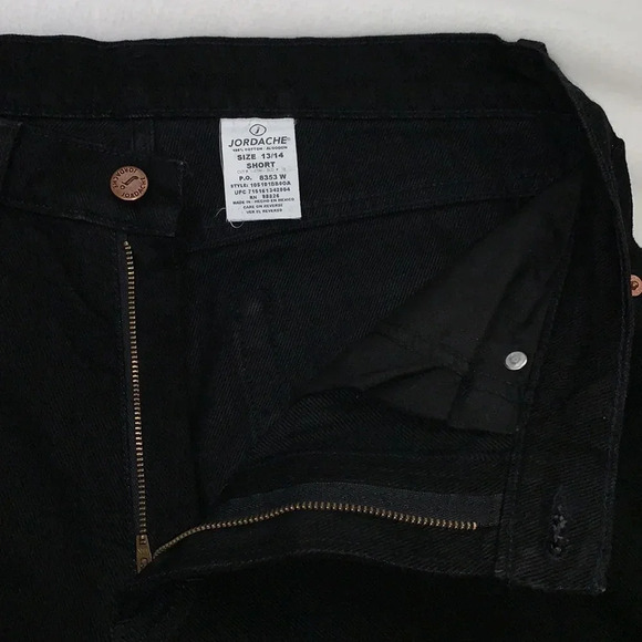 JORDACHE Vintage Y2K Black High Rise Tapered Leg Jeans No Stretch 13/14 Short - Picture 14 of 15